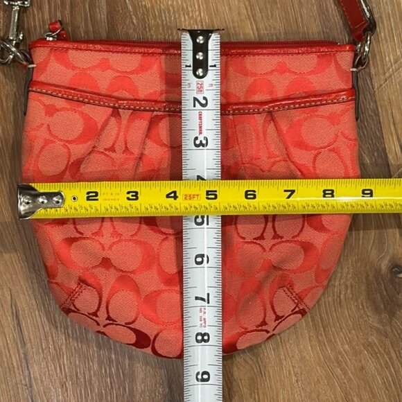 Coach Cherry Red Signature Swing Pleated F42835 Crossbody/Shoulder/Waist Bag NWT - Picture 14 of 16